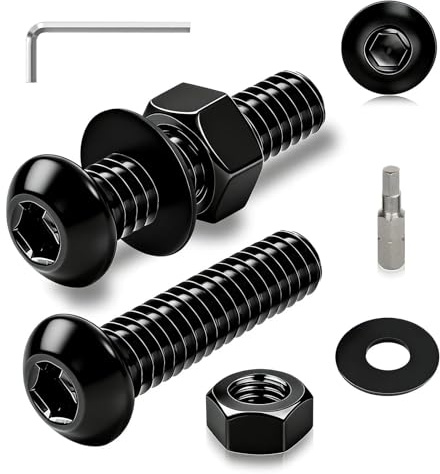 Ezitruz 50 Pezzi Set di Viti Bulloni M3x30 mm Bulloni a Testa Esagonale Tonda Acciaio Inossidabile 304 Viti a Testa e Dadi e Rondella per Mobili