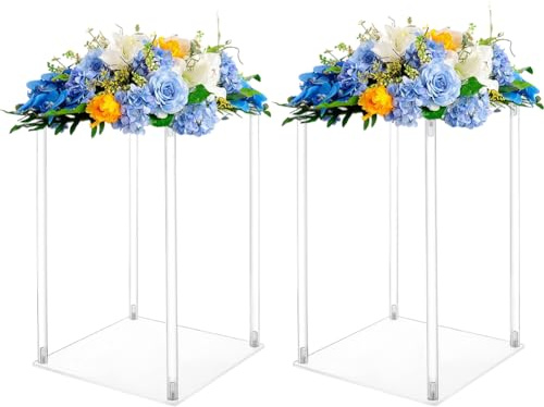 PH PandaHall 2pz Supporti per Fiori in Acrilico Supporto a Piedistallo Trasparente, 30cm Centrotavola per Matrimoni Portafiori per Feste Ed Eventi per Decorazioni per La Casa