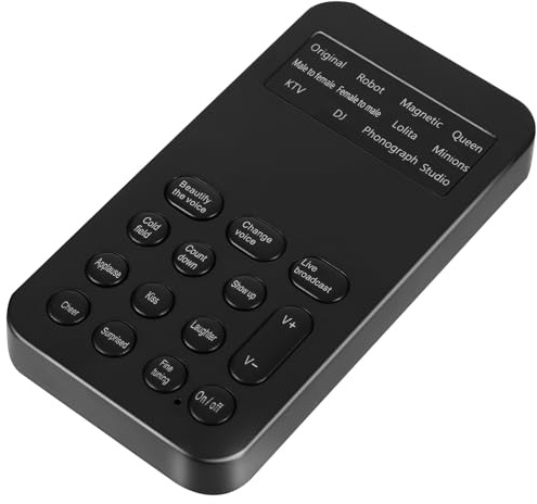 BESPORTBLE Mini Carte Son Externe Portable Modificateur de Voix 8 Effets Sonores Intégrés Compatible Téléphone et Ordinateur Alimentation Dc500V Appareil Compact pour Streaming et