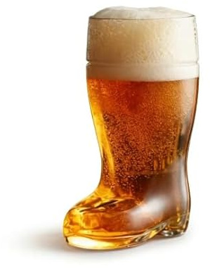 KYRINLXXF Boot Shaped Beer Glass Pint, Novelty Beer Mug Clear Glass, Funny Shoe Design Drinking Glass for Lager Ale Cider, Creative Bar Glassware Gift for Men Parties(580, Millilitres)
