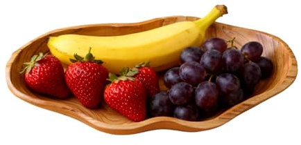 Dreuhuing Bol De Madera Para Ensalada - Fuente Natural De Fruta - Fuente De Frutas 39.9 X 17.8 X 5.8 Cm,Para Alimentos, Postres, Aperitivos, Mesa, Cocina, Sala, Encimera, Estilo Rústico