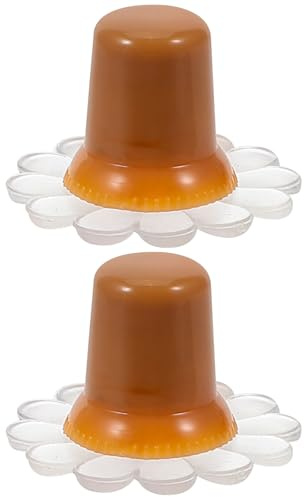 Healifty Set 2 Tappi Copertura Superiore per Ombrelli in Plastica Leggera, Puntale Ricambio per Ombrelloni da Giardino e Portatili, Accessori Riparazione per Protezione Punta