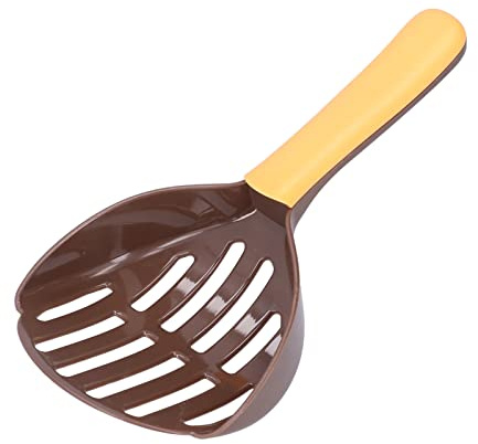 RASTKY Pelle à Crottes de Chat, Spatule en Plastique recyclé, Cuillère à Nouilles, Filtration Parfaite pour Les Amateurs de Litière pour Chat (café+Orange)