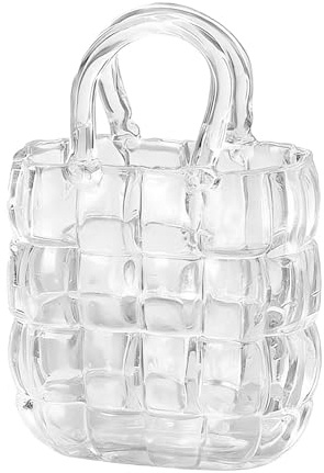 Mwqpgyh Jarrón Bolso de Vidrio - Centro de Mesa de Vidrio Transparente para Decoración del Hogar - Jarrón,para Recibidor, Bodas, Restaurantes, Oficinas, Estanterías, Comedor