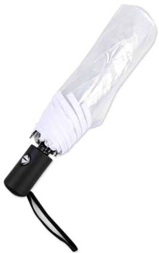 Xotectrix Parapluie Automatique Transparent À Trois Plis Transparent Pliable Automatique Pliant Automatique, Parapluie Léger pour Déplacements et Extérieur, Imperméable