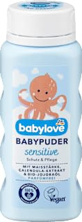 Empfindliches Baby-Talkumpuder, 100 g – Marke DM Deutschland – Kompatibel mit Babylove – Babypuder sensitiv, 100 g