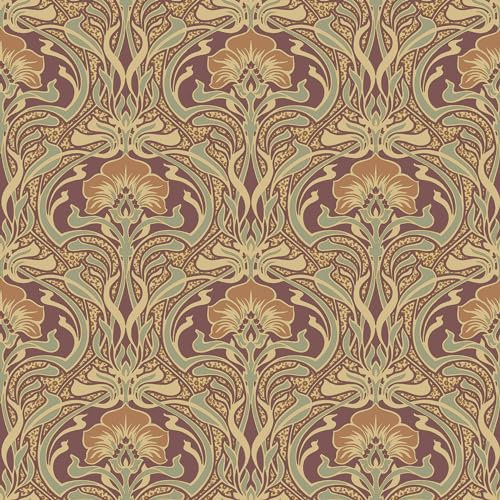 Crown Wallcoverings Flora Nouveau Wallpaper Russet M1194 Full Roll