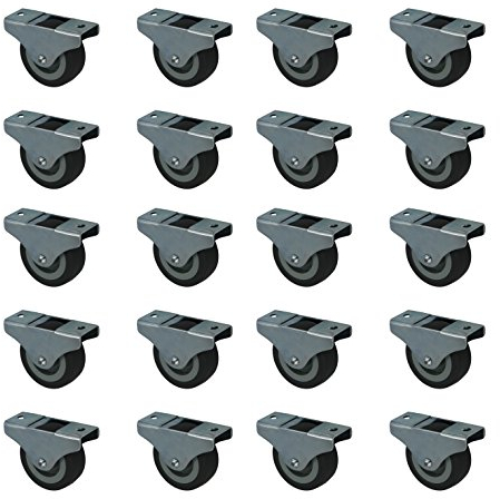 20 Stück 50 mm Kastenrollen Möbelrollen Kastenbockrollen Bettkastenrollen Rolle Softrad