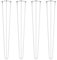 4 x Hairpin Legs from DT IRONCRAFT - 71cm 3 Rod / 10mm, Ivory White Colour with Floor Protector Feet & Screws - Standard Desk, Dining Table Legs