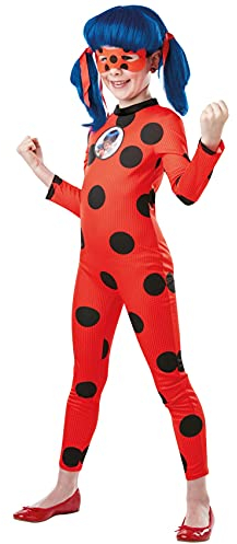 RUBIE'S Déguisement MIRACULOUS Officiel Ladybug pour Enfants - Taille 3 à 10 ans au choix - Costume d'Héroïne Tikki Lady Bug - Costume avec Masque- Pour Carnaval, Halloween ou Cadeau de Noël