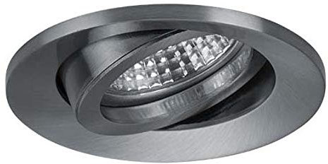 Brumberg LED Einbaustrahler-Set inkl. Konverter, IP20, rund, 230V, 6W 3000K 640lm 38°, schwenkbar 20°, Nickel matt