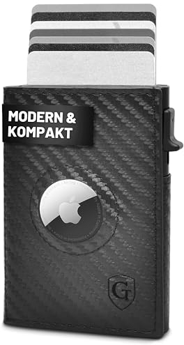 GenTo - Airtag Wallet mit Münzfach - Metal-Case - Slim Wallet -TÜV geprüfter RFID NFC Schutz -kleines Portmonee - dünnes schmales Kartenetui