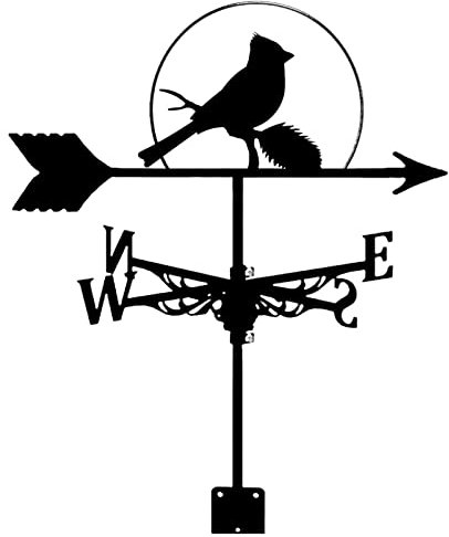 RKYRRKI Toit Installer girouette Oiseau Noir métal girouette Anti-UV Peinture en aérosol indicateur de Direction du Vent appliquer à la décoration Jardin terrasse Grange Ferme Garage