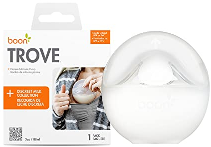 Boon Trove Silikon-Handmilchpumpe – 1 Stück – freihändige passive Milchpumpe zum Stillen von Neugeborenen und Stillutensilien