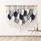 Weldomcor Macramé Tenture Murale Grande Tapisserie Tissée Tenture Murale Boho Macramé Tapisserie Tissée Tenture Murale Feuille Plume Décoration Murale Chic Tissé Art Pour Chambre Salon Décoration