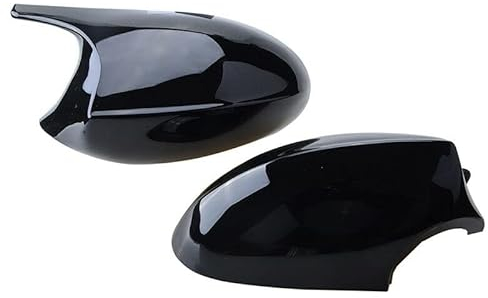 Bohaner 2 x Spiegelkappen für E81 E82 E87 E88 E90 E91 E92 E93 1 Paar Auto Spiegelkappen Rückspiegelgehäuse Abdeckungen Seitenspiegel Tür Spiegelkappen (Helles Schwarz)