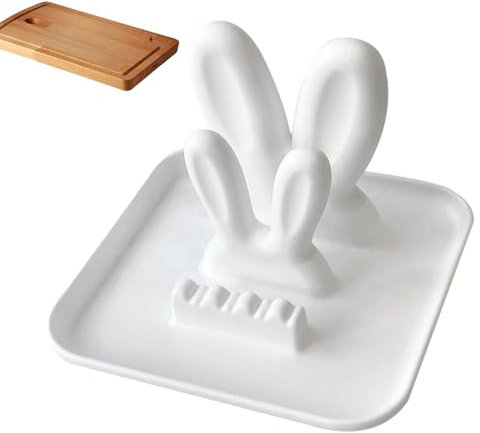 Gomice Porta Coperchio per pentola da appoggio, Porta Cucchiaio per bancone della Cucina,Porta Cucchiaio da Cucina - Poggia Utensili da Cucina, Poggia spatola, Porta Cucchiaio con Design Orecchie da