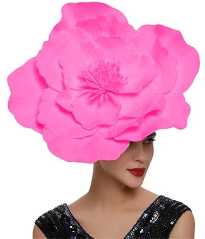 Haarschmuck mit großer Blume, Haarreif, Schleife, Kopfschmuck, Kopfschmuck, Make-up, Abschlussball, Fotoshooting, Haarschmuck, rosarot, Einheitsgröße