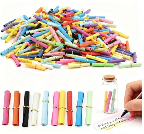 KLEHOPE 350 Stück Buntes Papier Lose Tombola, Lose zum Selber Beschriften mit Metallringen, 10 Farben Papier Kleine Zettel für Botschaften, für Partys, Jubiläen, Veranstaltungen, Zwanglose