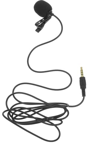 Housoutil Lavalier Microphone Clip on Small Metal Phone Mic Compatible with Smartphones for Sound Capture for Video Recording and Interview Applications