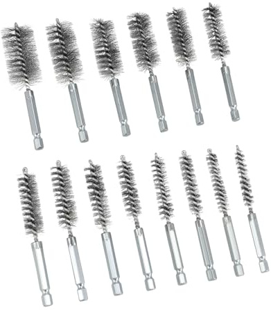 QWORK® 14-tlg Drahtbürsten für Bohrmaschinen - 8 mm bis 25 mm Durchmesser mit 1/4 Sechskantschaft - Edelstahlborsten für Effizientes Reinigen Polieren Schleifen Entgraten