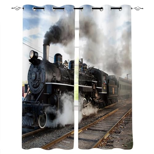 MDKLXIDF Gardinen Blickdicht Zug Verdunklungsvorhänge Gardinen H 210 x B 140 cm 2er Set, Vorhang Verdunkelung mit Ösen für Schlafzimmer Wohnzimmer