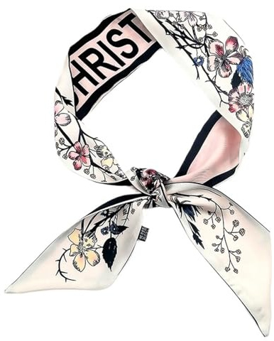 SUBLXPoten Seidentuch Seidenschal Dekoration Frühling Vielseitig Floral Damen Twill Lange Streifen Seidenschal Krawatte Bindung Tasche Band Handgelenk Handtuch(Pink)
