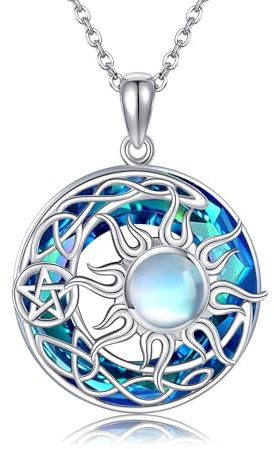 ONEFINITY Sonne und Mond Halskette 925 Sterling Silber Mond Anhänger Sonne Halskette Schmuck Geschenk für Frauen