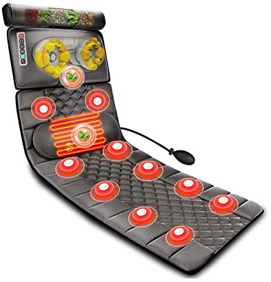 Colchonetas de masaje de cuerpo completo con colchón de masaje de espalda con calor, con 10 motores, 9 modos de masaje y calefacción, cojín masajeador de cuerpo completo para aliviar el dolor de