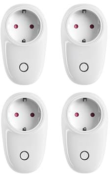 AntDau71® - 4 enchufes eléctricos inteligentes inalámbricos. Con control remoto por aplicación, control de voz y control compartido. Funciona con Alexa y Hey Google - CW937-4PZ