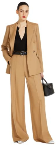 Lacoac Women's 2-Piece Pants Suit Dressy Business Casual Outfits Set Work Double Breasted Jacket Khaki