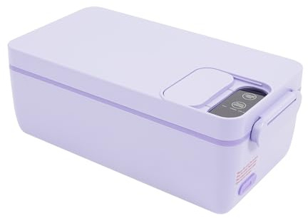 HuKaiL Elektrische Lunchbox, 1L 40W Warmhaltebehälter Essen Bento Box Einstellbar mit 10-50 Min Heizzeit und 1-4H Isolierzeit, Thermobehälter Speisenwärmer mit LED Touchscreen, 23 * 12,5 * 9,5cm