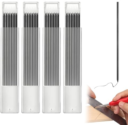 AONAYO 24 Stück Bleistiftminen,2.8mm Solide Bleistiftminen,Bleistift Ersatzminen, Solide Tieflochmarker,Tischler Bleistift Ersatzminen,Für Zimmermannsbleistift, Architekt Zeichnen