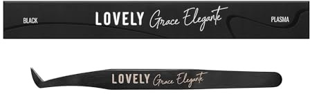 LOVELY Grace elegant ögonfranspincett för ögonfransförlängning rund båt – pincett i rostfritt stål för volym och mega-volymteknik 1D-20D med rund spets för säkert grepp färdiga fack
