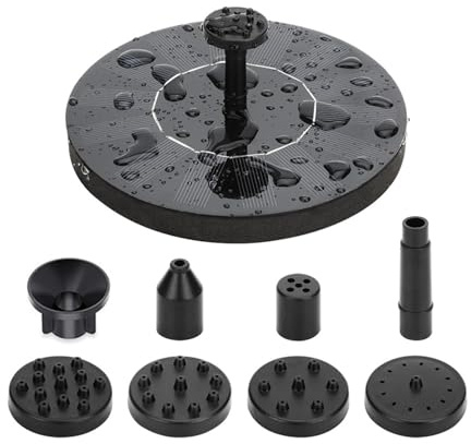 Solar Water Fountain For Outdoor,6 Water Patterns,Floating Solar Fountain Pump,Solar Powered Water Feature Pump With Nozzles & LED Lights For Bird Bath,Garden,Pool,Patio,Pond And Fish Tank