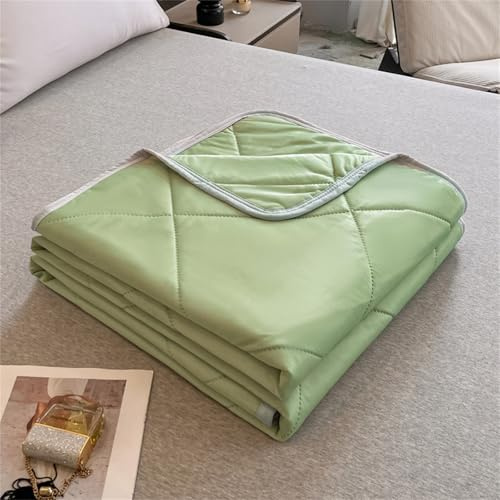 Highdi Colcha Acolchada Microfibra Extra, Colores Modernos de Macarons Cara Colcha de Verano, Manta Sofa Suave, Cubre Cama Fina Ligera, Verano, Otoño para Alle Jahreszeiten (Verde,229x229cm)