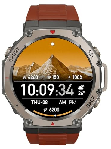 Reiteag Sekoda GPS Smartwatch – Dualband GPS & 6 Satelliten, 170+ Fitness- & Gesundheitsdaten, 15 Tage Akku, Herzfrequenz & SPO₂, Bluetooth 5.3, wasserdicht (Orange)