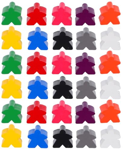 BESPORTBLE 100 Pack Wooden Game Pieces Multi-Colour Meeples Tokens for Board Games Replacement Chess Pieces Family Game Accessories Classroom Sorting Counting Mini People Figurines