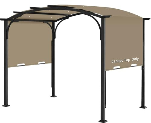 Pergola Canopy Replacement Cover for Lowe's Allen + Roth 10x10 Ft Freestanding Pergola, 200 x 103 Shade Cover, Compatible with Model #L-PG152PST-B,Cover Only (Khaki)