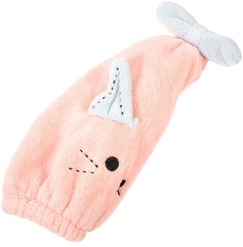 NUOBESTY Kinder Haartrockentuch Aus Coral Fleece Cartoon Trockenhaube Schnelltrocknendes Haarhandtuch Für Kleinkinder Mädchen Und Jungen Pink Schonend Für Haartypen