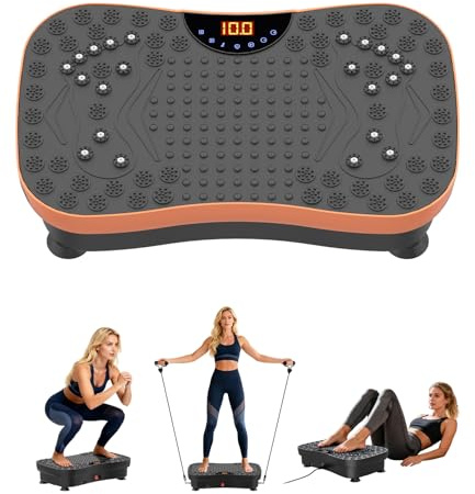 Plateforme Vibrante 200W, 120 Niveaux, Télécommande, Portée 120 kg - Plaque Vibrante Fitness pour Perte de Poids, Raffermissement Musculaire et Récupération - Idéal pour Maison