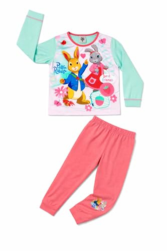 Peter Rabbit Girls Pyjamas, Long Sleeve Top with Long Leg Bottoms, Best Friends Theme, Ages 18 Months to 5 Years