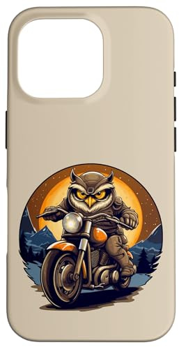 Carcasa para iPhone 16 Pro Búho para Moto/Motociclista, búhos