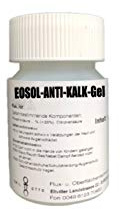 EOSOL Anti-Kalk-Gel -extrem wirksam u. ergiebig-, 100g in Weithalsdose mit Kindersicherung (incl. Pinsel zum Auftragen), für Duschwände aus Echtglas, Fliesen, Glas u. Armaturen