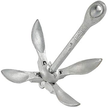 Seilflechter Faltanker 3,2 kg, faltbar, verzinkt, Bootsanker, Klappanker, Schirmanker Angelboote, Schlauchboote, Kanadier und Kajaks