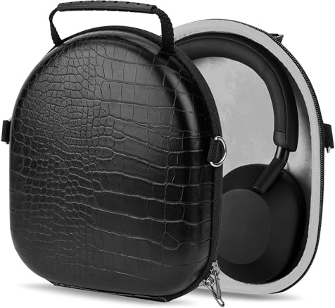 Geekria Shield Headphones Case Compatible with Sony WH-XB920N/XB900N/1000XM5/1000XM4 and More, Replacement Hard Shell Travel Carrying Bag with Cable Storage (Black)