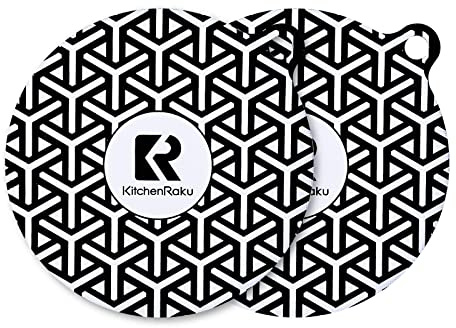 KitchenRaku 2Pcs Silicone Induction (Magnetic) Hob Protector Mat, 28cm | Protects Magnetic Cooktop from Scratches & Stains, Max 450℉, Air Fryer Liners, Reusable & Non-Slip, for Microwave & Oven use