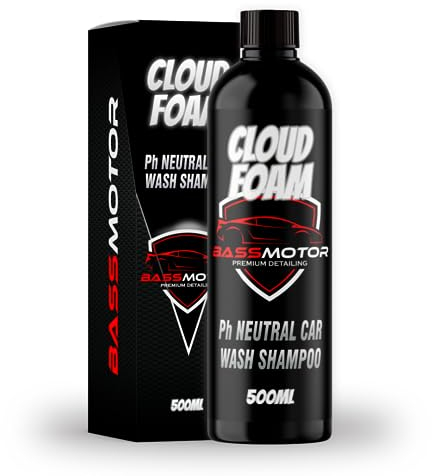 Bass Motor Shampoo per lavaggio auto Ph Neutro Schiuma per lavaggio auto con cera per lucidatura esterna Facile sapone per lavaggio domestico - Cloud Foam500 ml