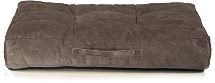 sesto senso Premium Hundekissen Rechteckig Hundebett Memory Foam Abnehmbarer Bezug Gedächtnisschaum M 70x50 grau braun