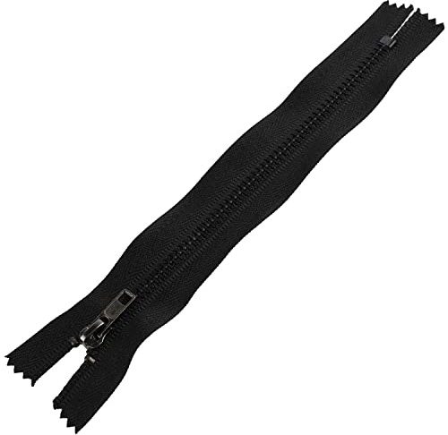 AERZETIX - C61496 - Reißverschluss Nr. 4 Nicht trennbarer 16 cm aus Metall - mit einfacher zuglasche - Farbe schwarz - Schieber für Lederwaren Dekoration nähen Jeans Rock Kleid Hose kurzwaren